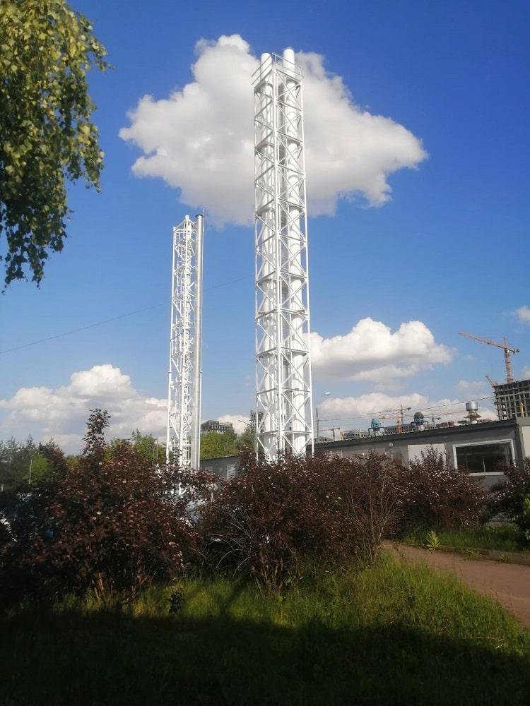 Восстановление антикоррозийной защиты металлических дымовых труб в Москве