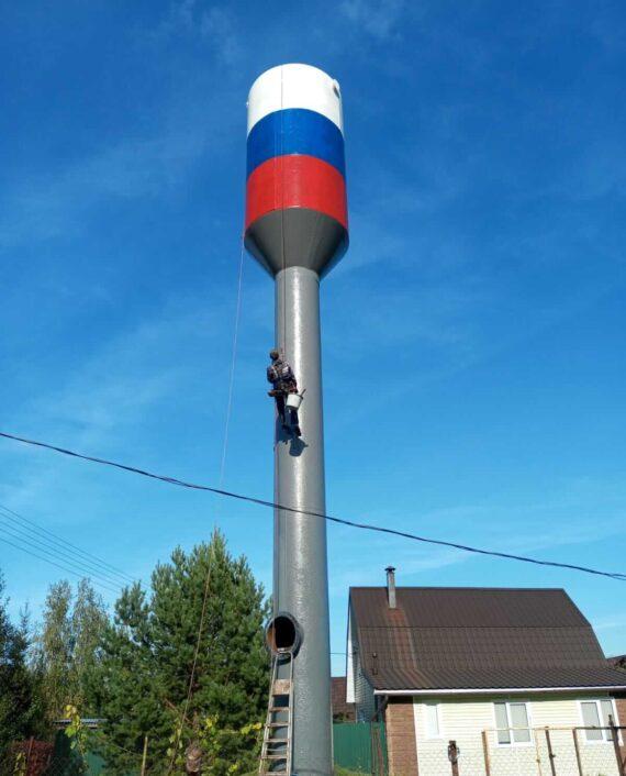 Покраска водонапорной башни в Егорьевске
